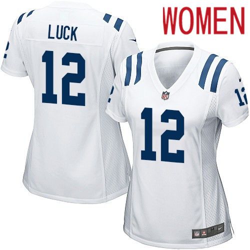 Women Indianapolis Colts #12 Andrew Luck Nike White Game Player NFL Jersey
